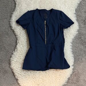 Jaanuu Navy Blue Women's Top with Zipper